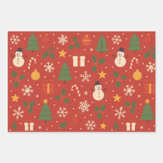 Feuille De Papier Cadeau Merry Christmas Classic Wrap