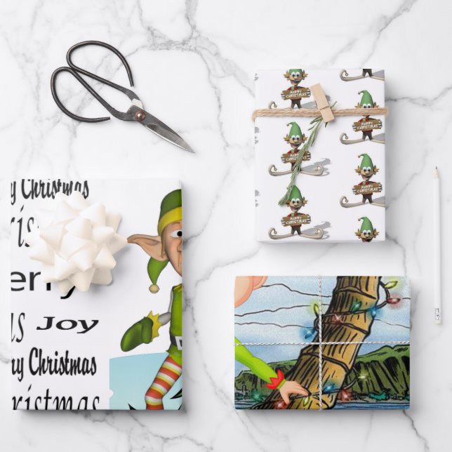 Feuille De Papier Cadeau Merry Christmas Onze Père Noël Beach Snowman (Recto)