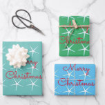 Feuille De Papier Cadeau Merry Christmas Starfish Multicolor Nautical 2021<br><div class="desc">Conçu avec des motifs d'étoiles de mer et message "Joyeux Noël" en arrière - plans multicolores de turquoise,  bleu et vert! Vous pouvez changer les couleurs comme vous voulez!</div>