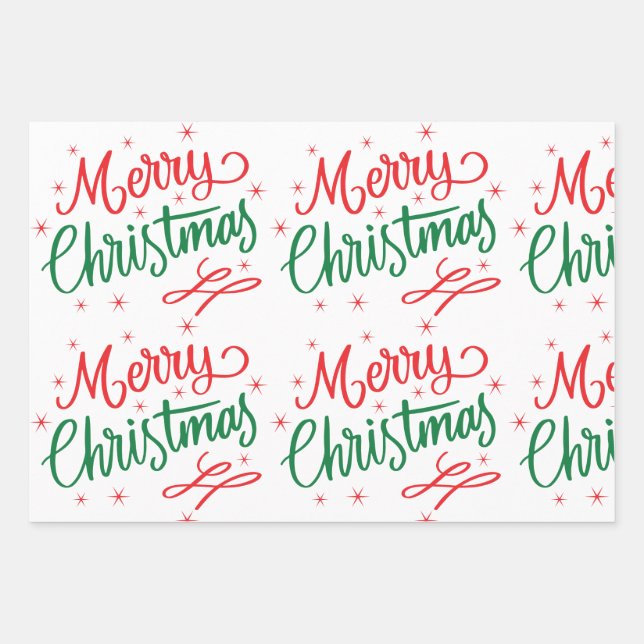 Feuille De Papier Cadeau Merry Christmas Wrapping Paper  (Devant)