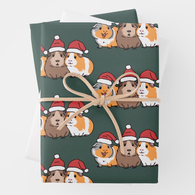 Feuille De Papier Cadeau Merry Pigmas Guinea Pig Christmas Animal Lover  (En situation)