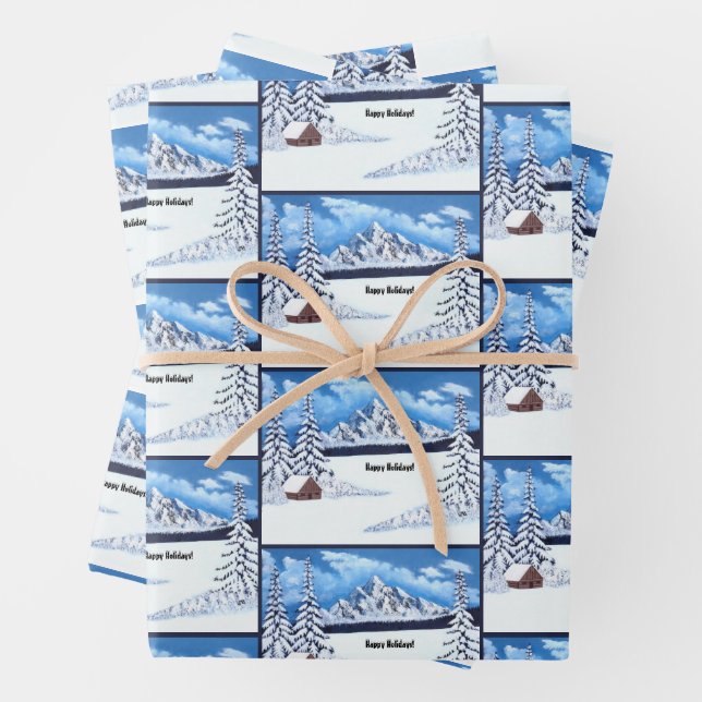 Feuille De Papier Cadeau Merveille d'hiver (En situation)