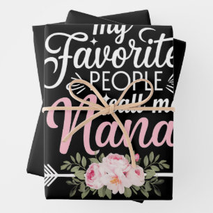 Feuille De Papier Cadeau Mes personnes préférées m'appellent Nana Fête des