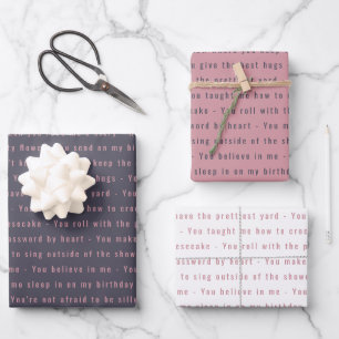 Feuille De Papier Cadeau Messages We Love You 40th Birthday