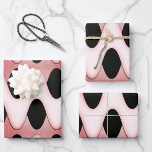 Feuille De Papier Cadeau Métissant des vagues rose orientale