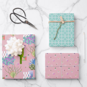 Feuille De Papier Cadeau Mi siècle Moderne Désert Paysage l N'importe quell