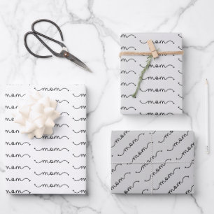 Feuille De Papier Cadeau Mini-élégante maman typographie Fête des Mères