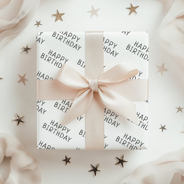 Feuille De Papier Cadeau Mini-genre Neutre Joyeux anniversaire (Créateur téléchargé)