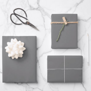 Feuille De Papier Cadeau minimaliste gris foncé uni moderne élégant
