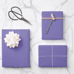 Feuille De Papier Cadeau Minimaliste lilas bleu pâle uni simple élégant 