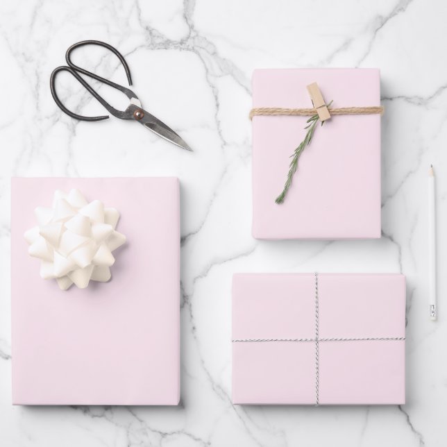 Feuille De Papier Cadeau Minuscule rose pâle uni élégant (Recto)