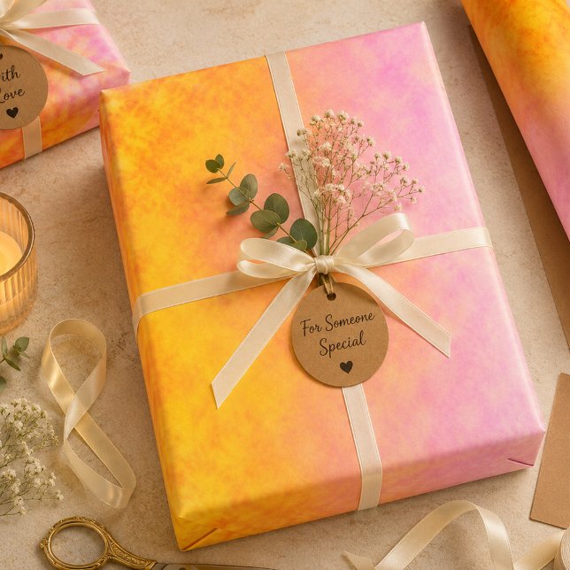 Feuille De Papier Cadeau Mirage de Pétales Dorés (Créateur téléchargé)