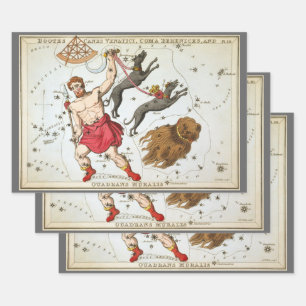 Feuille De Papier Cadeau Miroir d'Urania, Carte céleste astronomique vintag