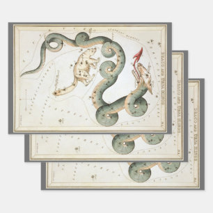 Feuille De Papier Cadeau Miroir d'Urania, Carte céleste d'astronomie vintag