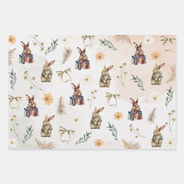 Feuille De Papier Cadeau Mister Whimsy Spring Bunny (Devant)