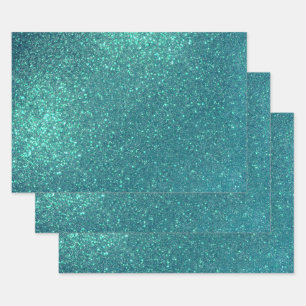 Feuille De Papier Cadeau Mitter Chic Elegant Teal Blue Sparkly