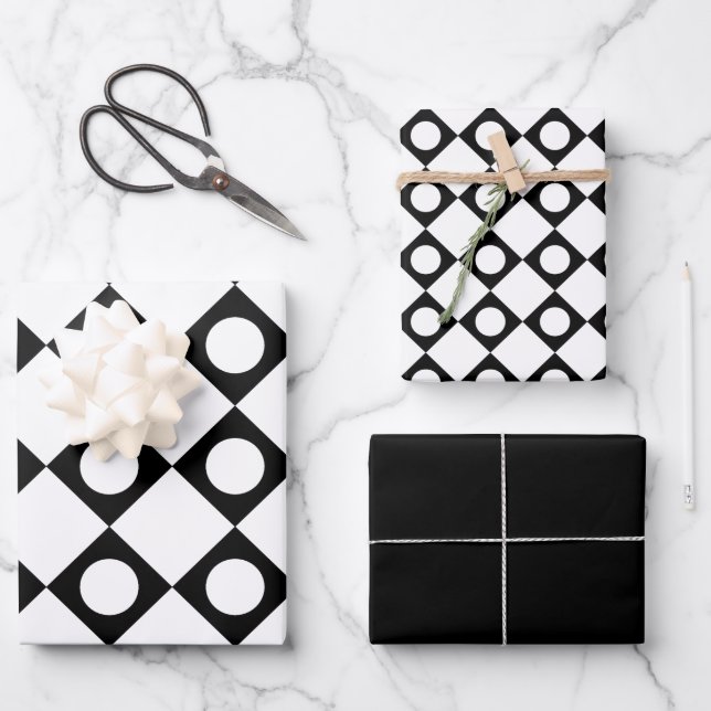 Feuille De Papier Cadeau Mod Retro 60's White (Recto)