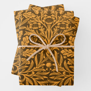 Feuille De Papier Cadeau Modèle Chêne Or Automne Vintage de William Morris