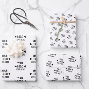 Feuille De Papier Cadeau Modèle de logo d'entreprise personnalisable facile