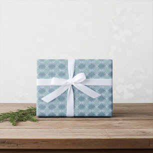 Feuille De Papier Cadeau Modèle Floral moderne Turquoise bleu et vert été