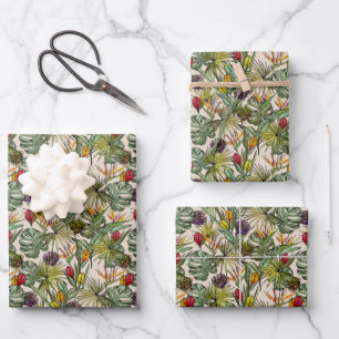 Feuille De Papier Cadeau Modèle floral tropical
