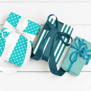 Feuille De Papier Cadeau Modèle turquoise