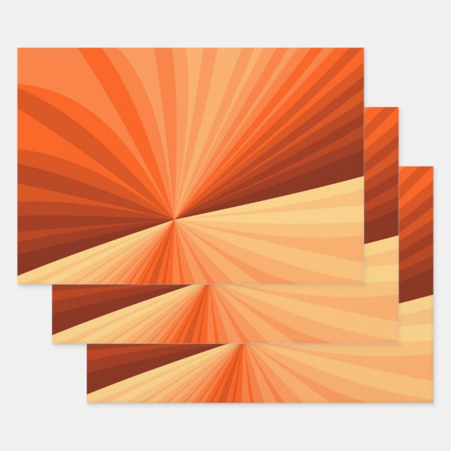 Feuille De Papier Cadeau Moderne Abstrait Orange Rouge Vanille Graphique Fr (Lot)
