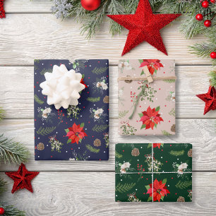 Feuille De Papier Cadeau Moderne classique Botanique de verdure Berry Noël