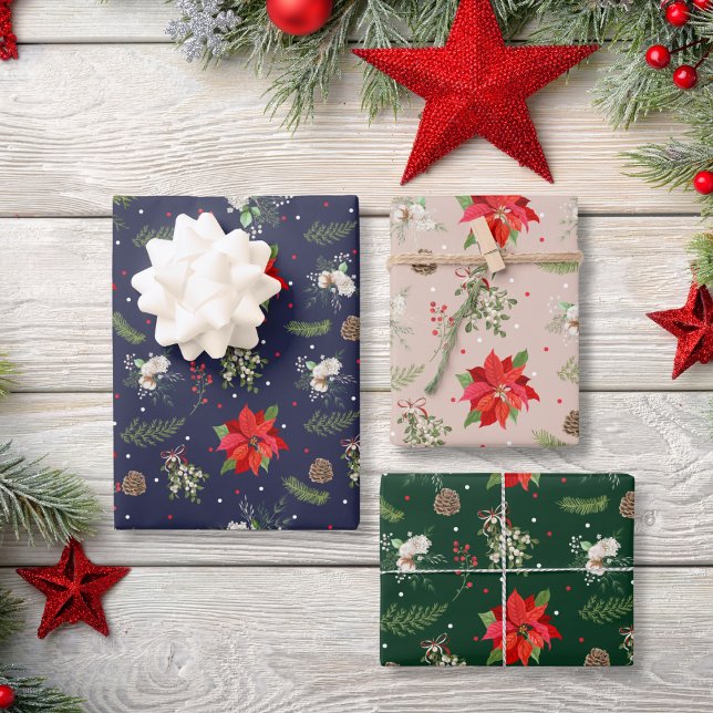 Feuille De Papier Cadeau Moderne classique Botanique de verdure Berry Noël (Créateur téléchargé)