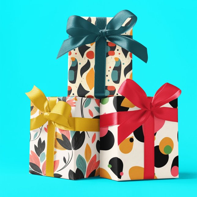 Feuille De Papier Cadeau Moderne du milieu du siècle  (Créateur téléchargé)