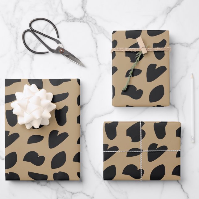Feuille De Papier Cadeau Moderne élégant Motif Leopard tendance (Recto)