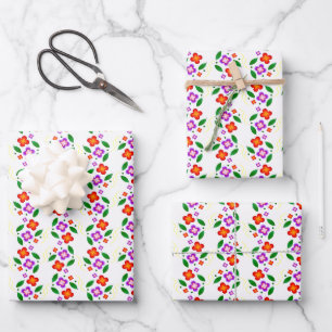 Feuille De Papier Cadeau Moderne Floral Vibrant Sans Couture Botanique Lumi