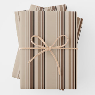 Feuille De Papier Cadeau Moderne Lin à rayures neutre masculin