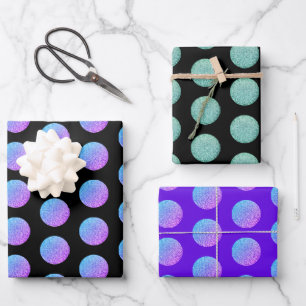 Feuille De Papier Cadeau Moderne Luxe Étincelle Taches de Paillettes Violet