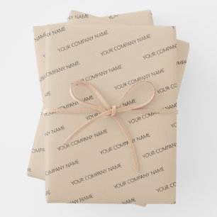 Feuille De Papier Cadeau Moderne Minimaliste Nom commercial Emballage Beige