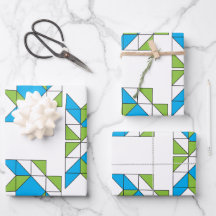 Moderne Mosaïque Géométrique Abstraite Motif Bleu