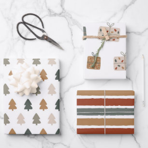 Feuille De Papier Cadeau Moderne Noël Or Minimaliste