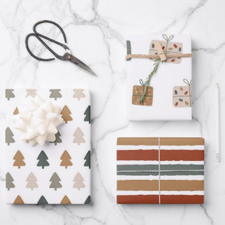 Feuille De Papier Cadeau Moderne | Noël | Or | Minimaliste