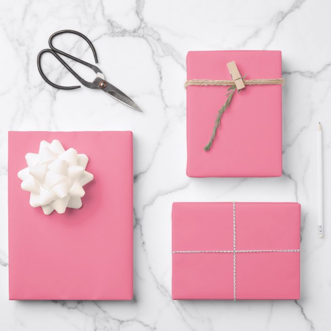 Feuille De Papier Cadeau Moderne rose clair uni couleur solide feminine gir (Recto)