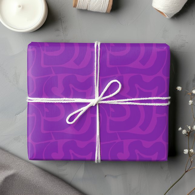 Feuille De Papier Cadeau Moderne tendance, couleur vive violet et rose (Créateur téléchargé)
