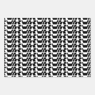 Feuille De Papier Cadeau Moderne, urbain, cool, audacieux motif géométrique