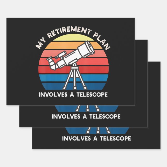 Feuille De Papier Cadeau Mon plan de retraite implique un télescope (Lot)