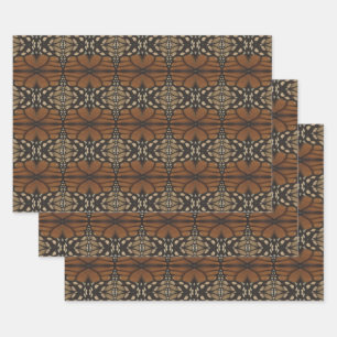 Feuille De Papier Cadeau Monarque Papillon Aile Fermer Répéter Motif