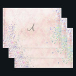 Feuille De Papier Cadeau Monogramme Personnaliser Parties scintillant rose<br><div class="desc">Monographie ces feuilles de papier d'emballage avec la même initiale sur les trois feuilles ou avec des initiales différentes sur chaque feuille. Idéal pour les baby showers,  les douches nuptiales,  les mariages,  vraiment n'importe quelle occasion pour elle.</div>