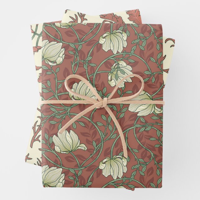 Feuille De Papier Cadeau Morris Garden Motif Floral (En situation)