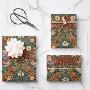 Feuille De Papier Cadeau Morris - Voleur de Fraises  #2 Motif Floral 