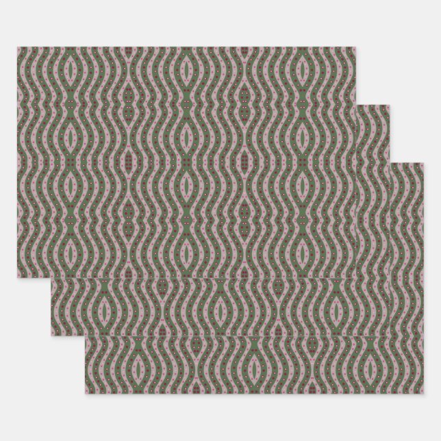 Feuille De Papier Cadeau Motif à points de Polka de printemps rose magenta (Lot)