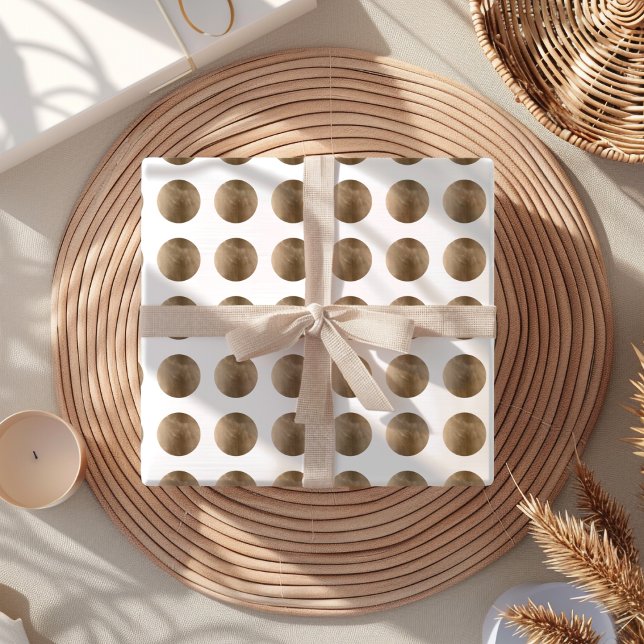 Feuille De Papier Cadeau Motif à pois dorés faux luxe (Créateur téléchargé)
