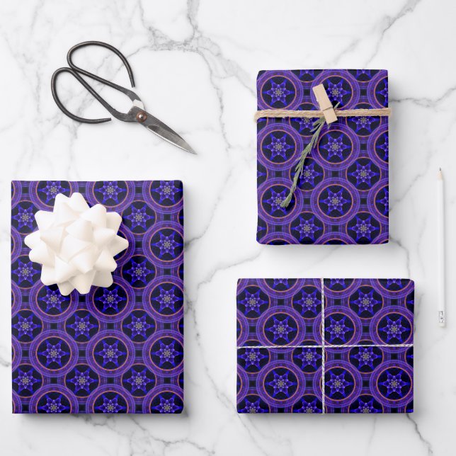 Feuille De Papier Cadeau Motif abstrait élégant boho moderne floral #505 (Recto)