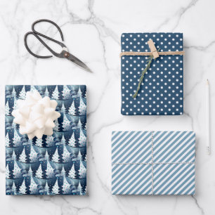 Feuille De Papier Cadeau Motif abstrait fun et moderne de pin scandinave